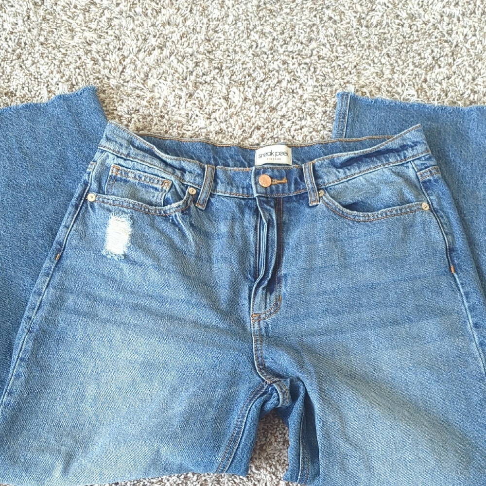 Sneak Peek Blue Flare Wide Leg Jeans